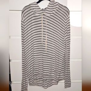 Brandy Melville black and white striped hoodie